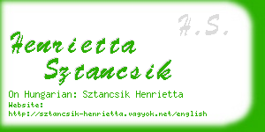 henrietta sztancsik business card